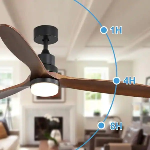 60 in. Intergrated LED Indoor Black Ceiling Fan with Light and Remote Include Light Kit Downrod