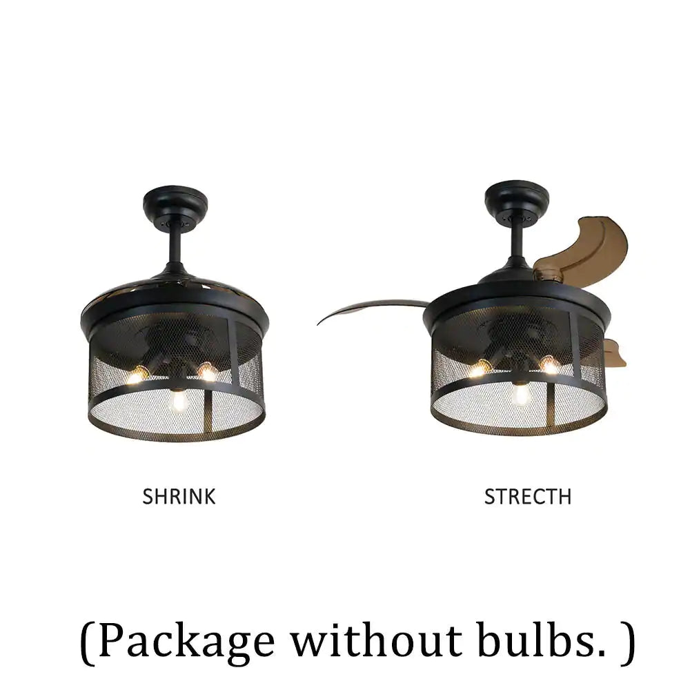 36 in. Indoor Black Ceiling Fan with Light with Remote Control