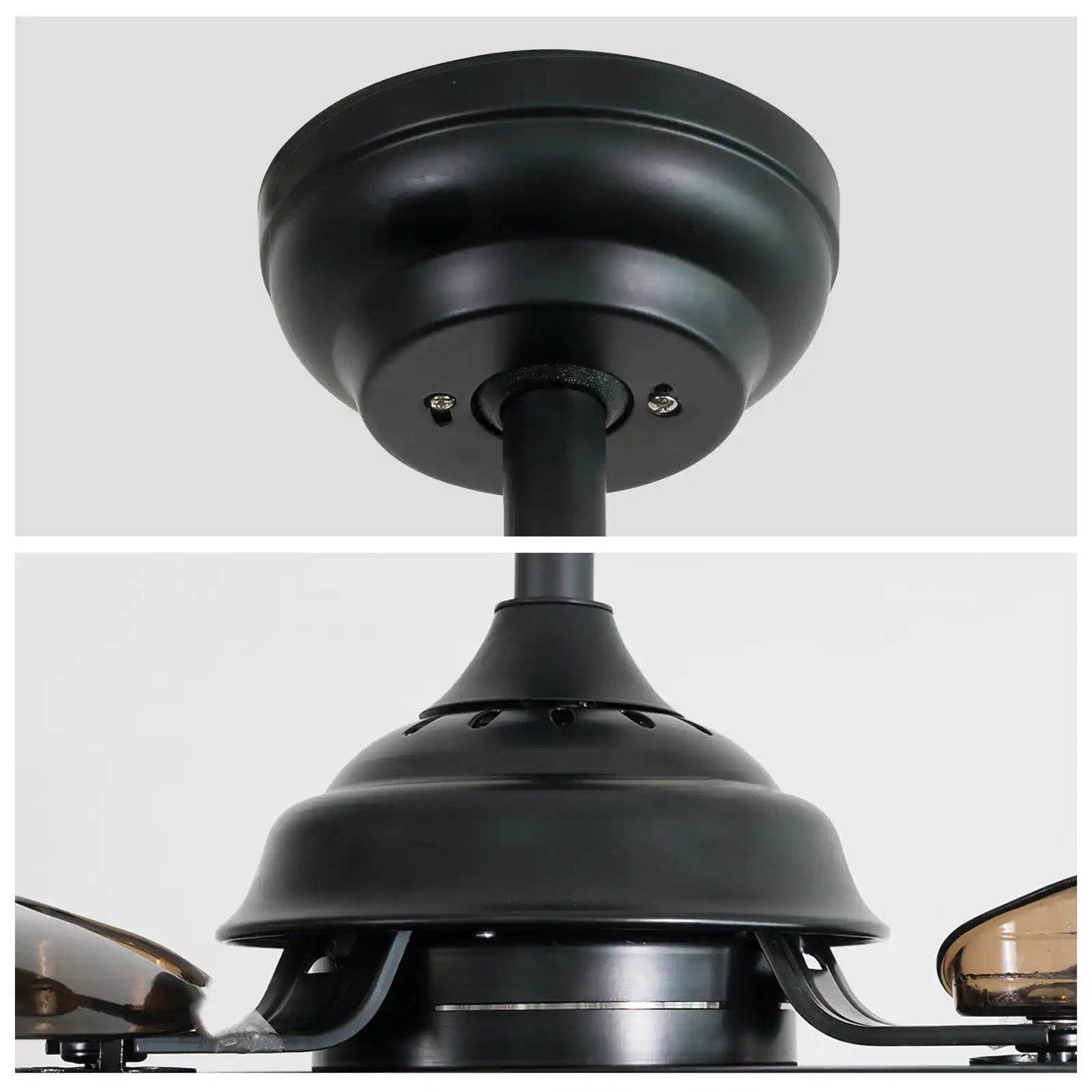 36 in. Indoor Black Ceiling Fan with Light with Remote Control