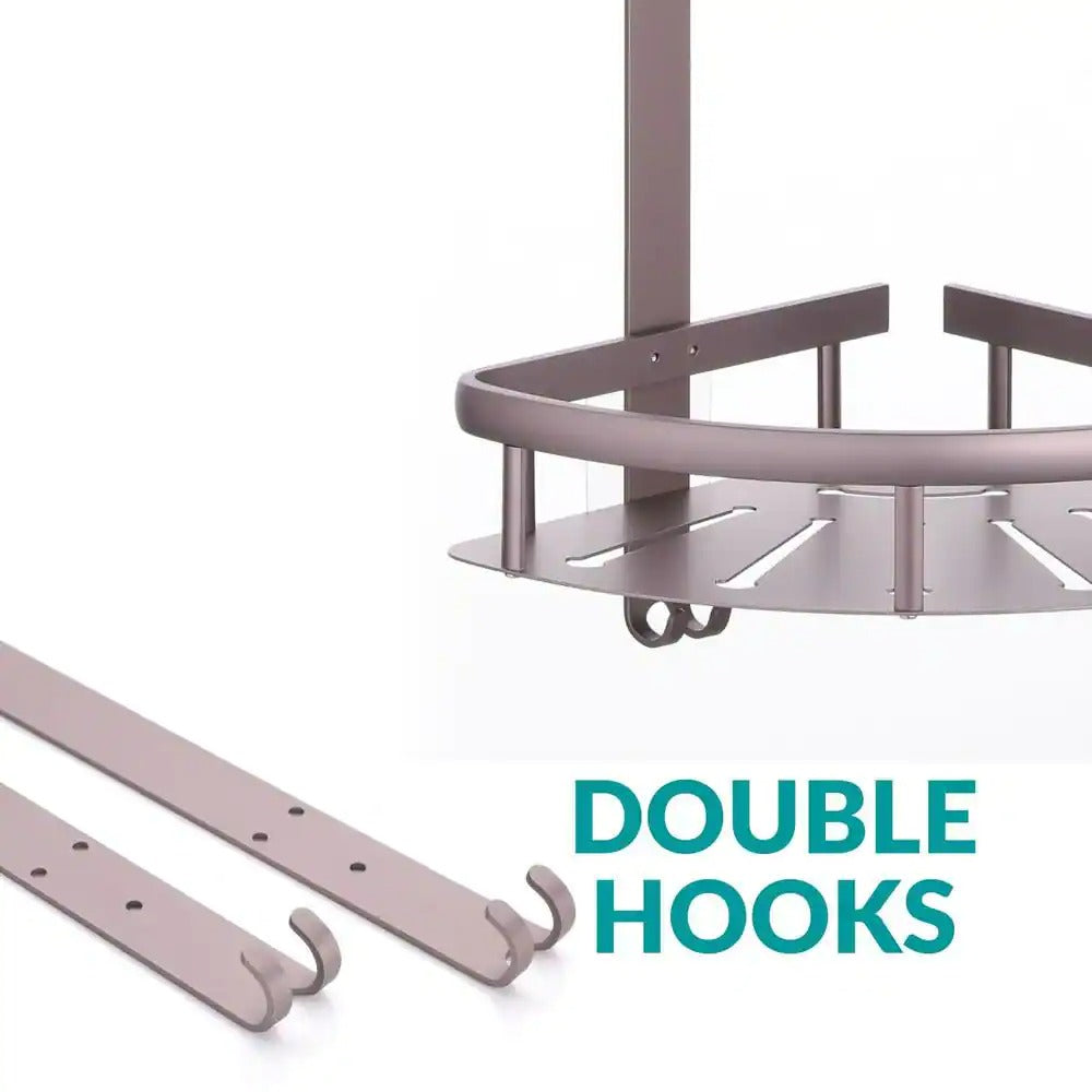 Aluminum Corner Shower Caddy in Bronze