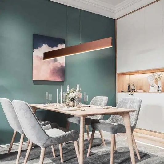 47.6 in. L 20-Watt Integrated LED Brown Pendant Light