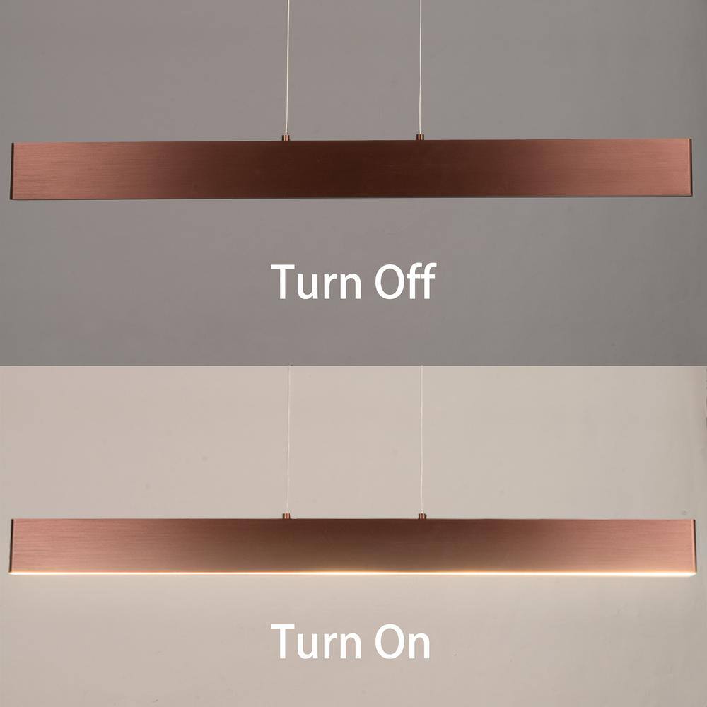 47.6 in. L 20-Watt Integrated LED Brown Pendant Light