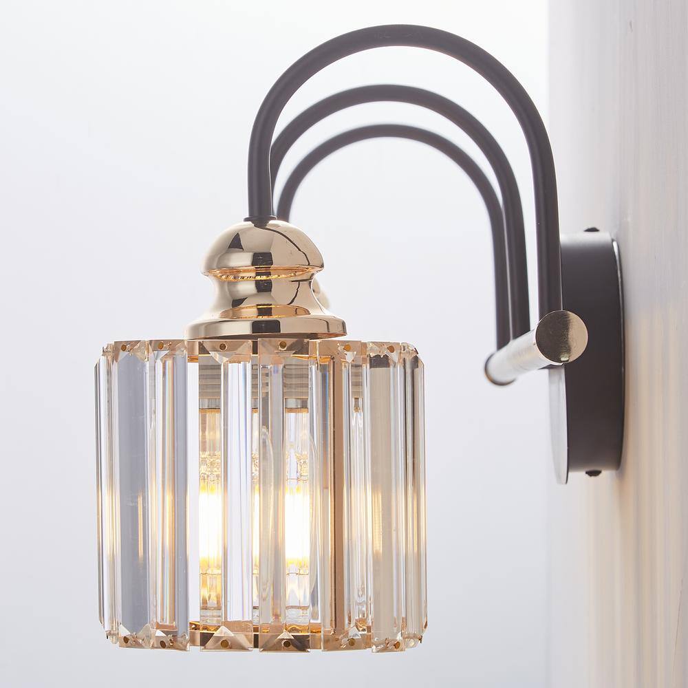 CAD 23 in. 3-Lights Matte Black Vanity Light with Frosted Glass Shade