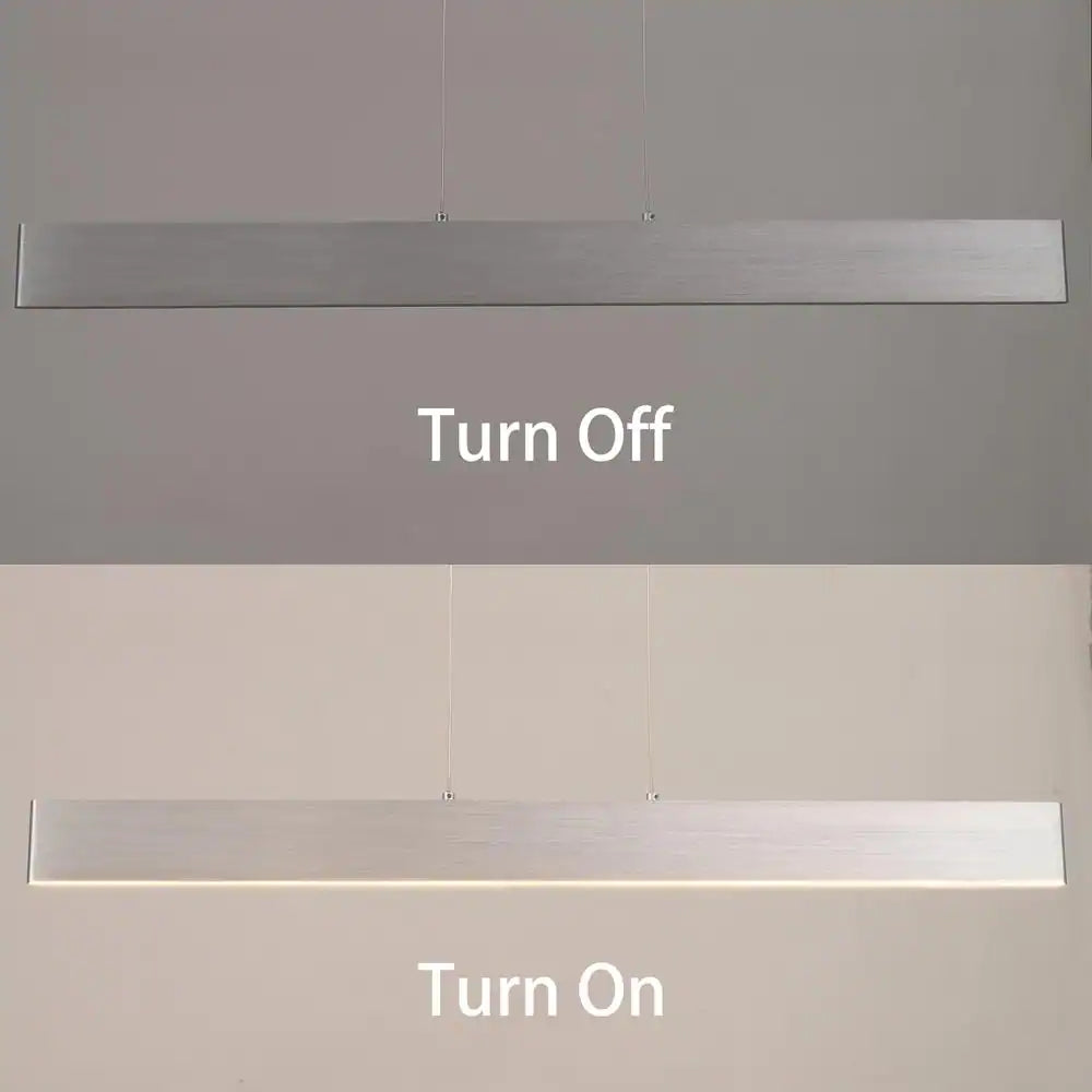 39.7 in. L 20-Watt Integrated LED Nickel Pendant Light