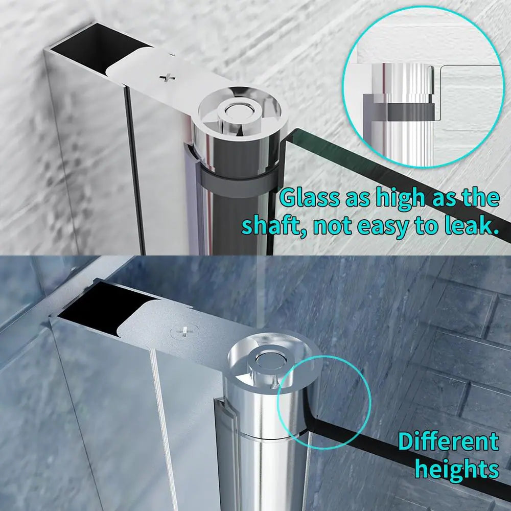 34-35 1/2'' in. W x 72 in. H Bi-Fold Frameless Shower Doors in Chrome with Clear Glass