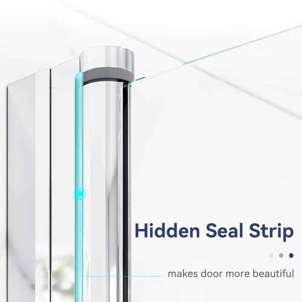 32-33 1/4'' in. W x 72 in. H Pivot Swing Frameless Shower Door in Chrome with Clear Glass