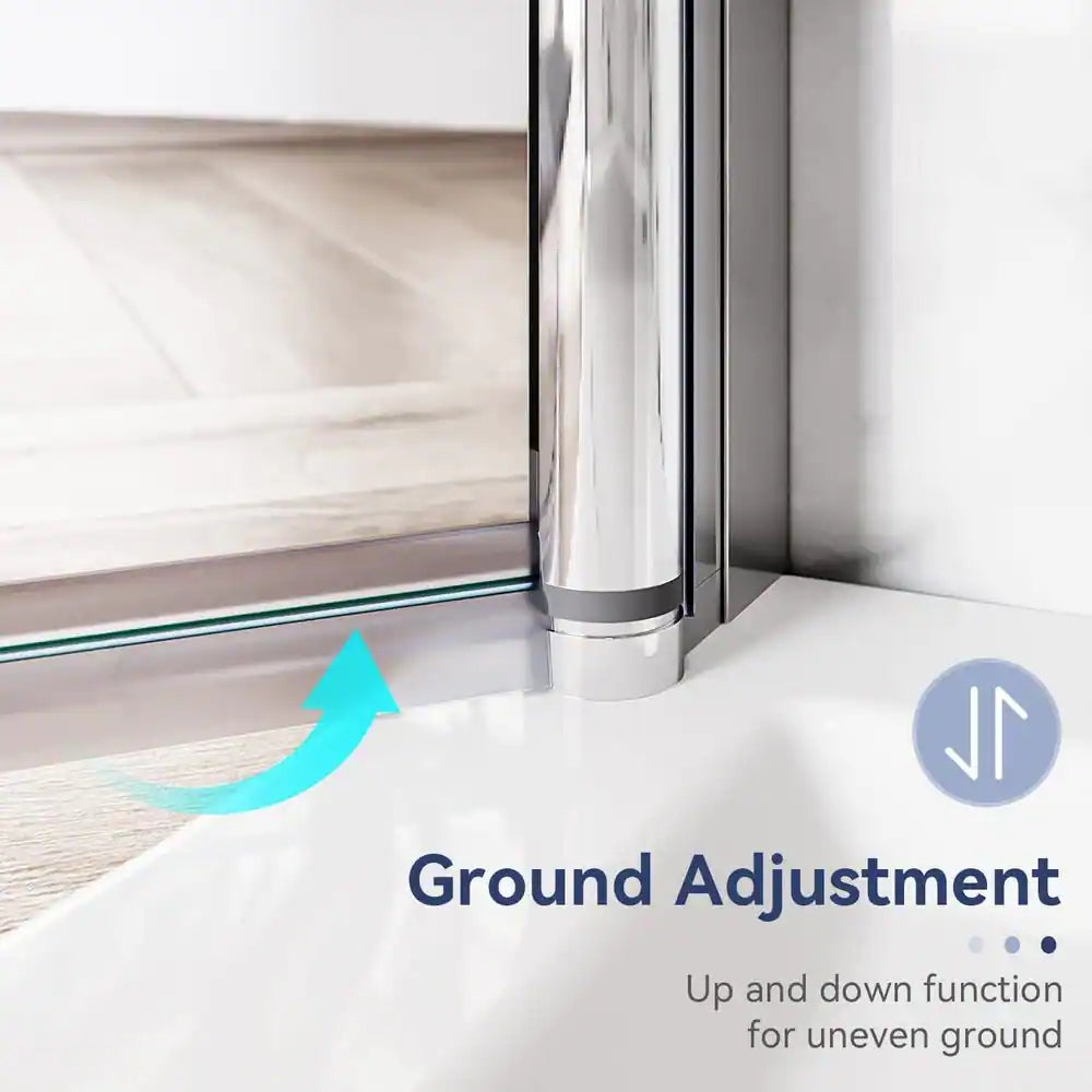 34-35 1/2'' in. W x 72 in. H Pivot Swing Frameless Shower Door in Chrome with Clear Glass