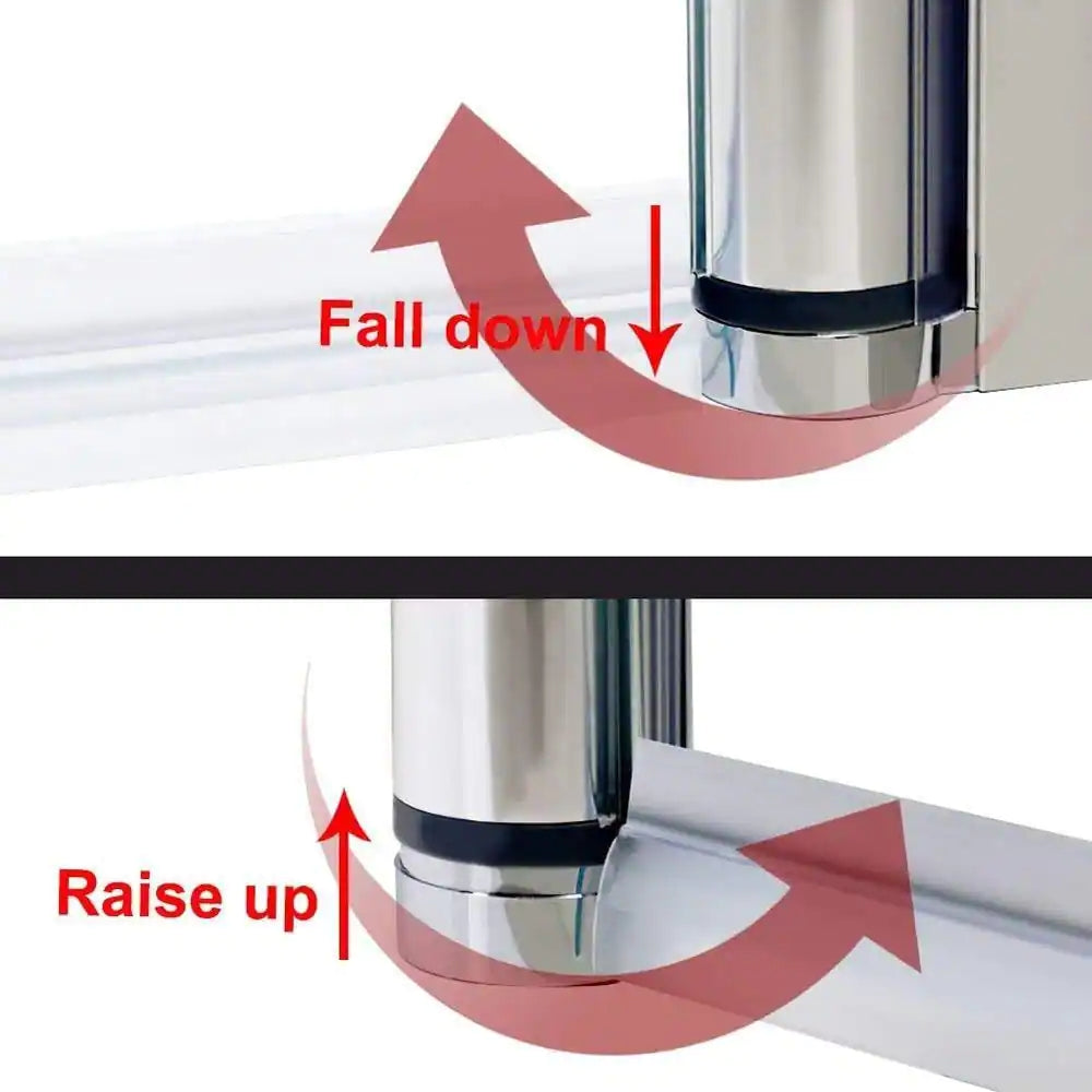 34-35 1/2'' in. W x 72 in. H Pivot Swing Frameless Shower Door in Chrome with Clear Glass
