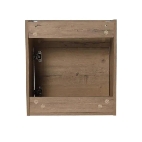 18 in. W x 10.2 in. D x 22.8 in. H Bath Vanity in Light Brown with White Ceramic Top