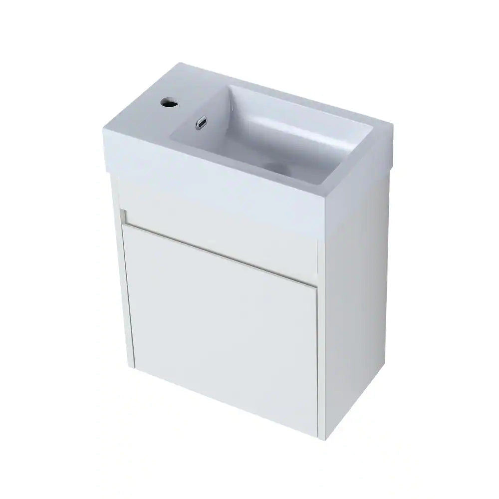 18 in. W x 10.2 in. D x 22.8 in. H Bath Vanity in White with White Ceramic Top