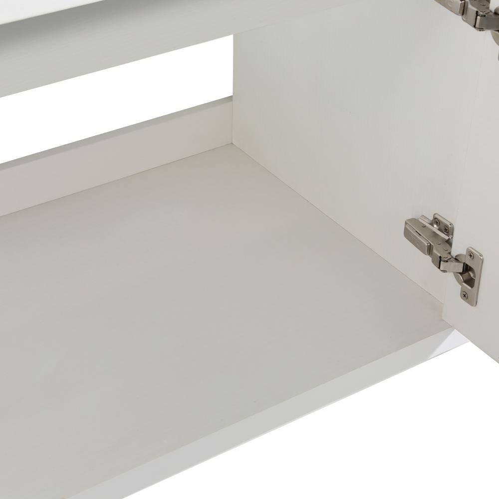 18 in. W x 10.2 in. D x 22.8 in. H Bath Vanity in White with White Ceramic Top