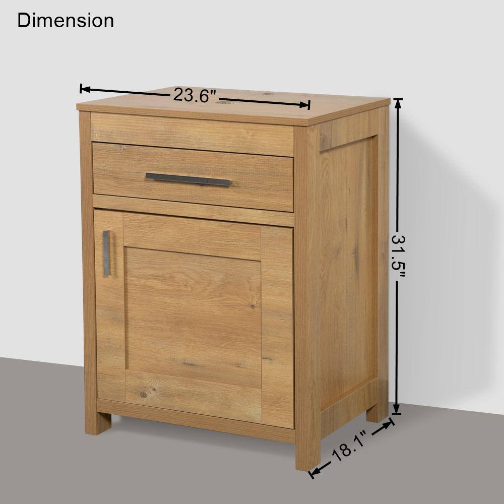 23.6 in. W x 18.1 in. D x 31.5 in. H Bath Vanity in Yellow with MDF Wood Top in Yellow