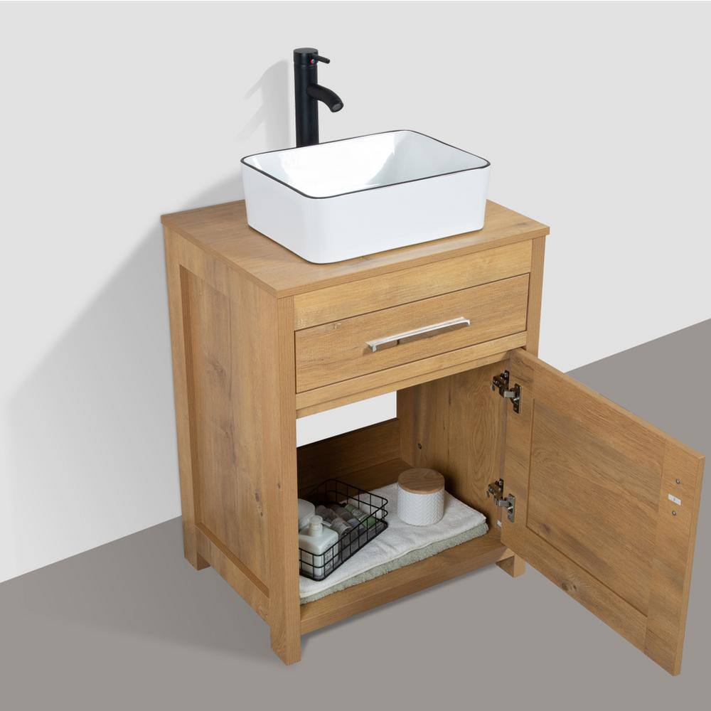 23.6 in. W x 18.1 in. D x 31.5 in. H Bath Vanity in Yellow with MDF Wood Top in Yellow