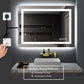 48 x 36 in LED Bathroom Mirror Rectangular Frameless Anti-fog Front Light