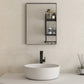 Rectangular Framed Bathroom Mirror Right Angle in Matte Black