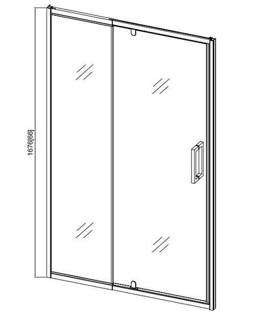 Custom shower door 41.5" wide by 66" high Matte Black