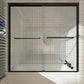Toolkiss Semi Frameless Sliding Tub Shower Door 56’’ to 60’’ W x 58’’ H, Matte Black