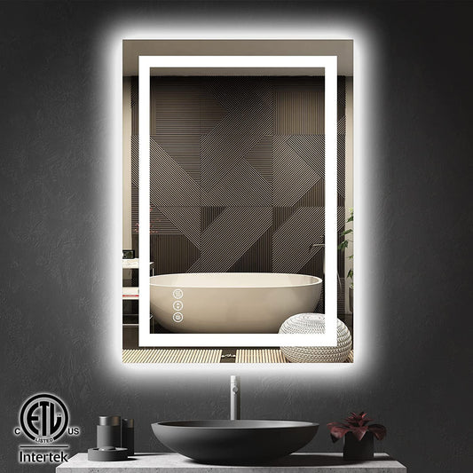 40 in. W x 44 in. H Customized LED Rectangular Frameless Anti-Fog Bathroom Mirror Front & Backlit Light (8-12 weeks)