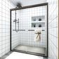 Toolkiss 56’’ to 60’’W x72’’H Semi Frameless Sliding Shower Door, Oil Rubbed Bronze, Clear Glass