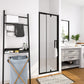 28-32 in. W x 72 in. H Pivot Swing Framed Shower Door Matte Black Clear Glass