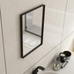 Rectangular Framed Bathroom Mirror Right Angle in Matte Black