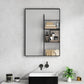 Rectangular Framed Bathroom Mirror Right Angle in Matte Black