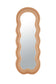 Wavy Mirror Full Length with Flannelette Fabric Frame 63’’ x 24’’ (H x W) Milk Tea