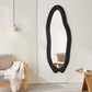 Full Length Irregular Mirror 63 in x 24 in with Flannelette Fabric Frame Black