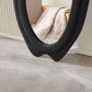 Full Length Irregular Mirror 63 in x 24 in with Flannelette Fabric Frame Black