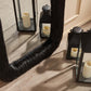 Black Arched Full Length Mirror with Fur Frame 63 in x 24 in
