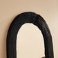 Black Arched Full Length Mirror with Fur Frame 63 in x 24 in