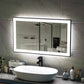 40'' W x 24'' H LED Bathroom Mirror, Fog Free, Dimmable, Black Frame, Front Light & Backlit