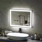 32'' W x 24'' H LED Bathroom Mirror, Black Framed, Fog Free, Dimmable, Front Light & Backlit