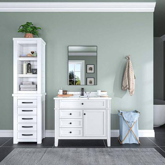 Modern Rectangular Bathroom Mirror with Aluminum Frame