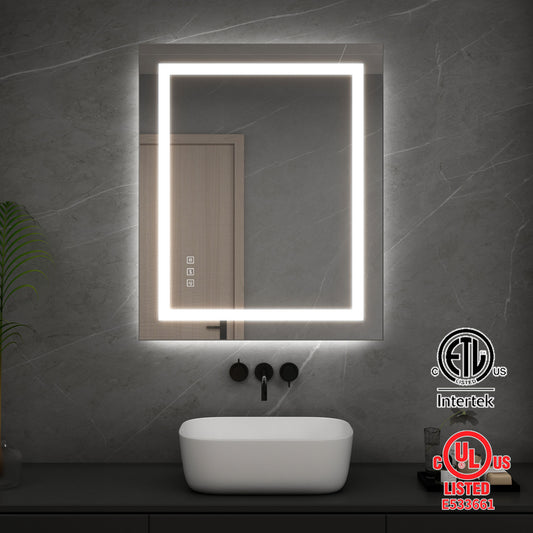 48 x 36 in LED Bathroom Mirror Rectangular Frameless Anti-fog Front Light