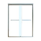 Toolkiss 50’’ to 54’’W x72’’H Semi Frameless Sliding Shower Door, Double Sliding, Brushed Nickel