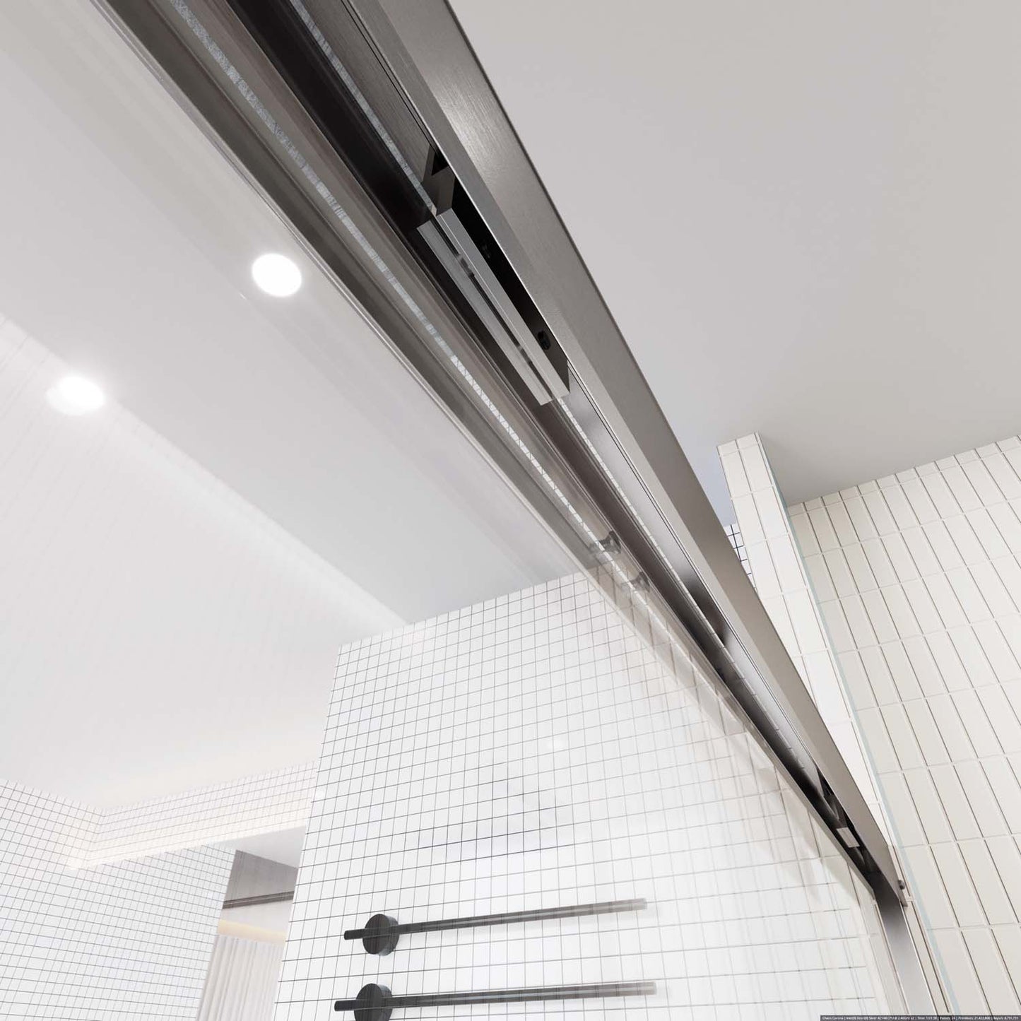 Toolkiss 50’’ to 54’’W x72’’H Semi Frameless Sliding Shower Door, Double Sliding, Brushed Nickel