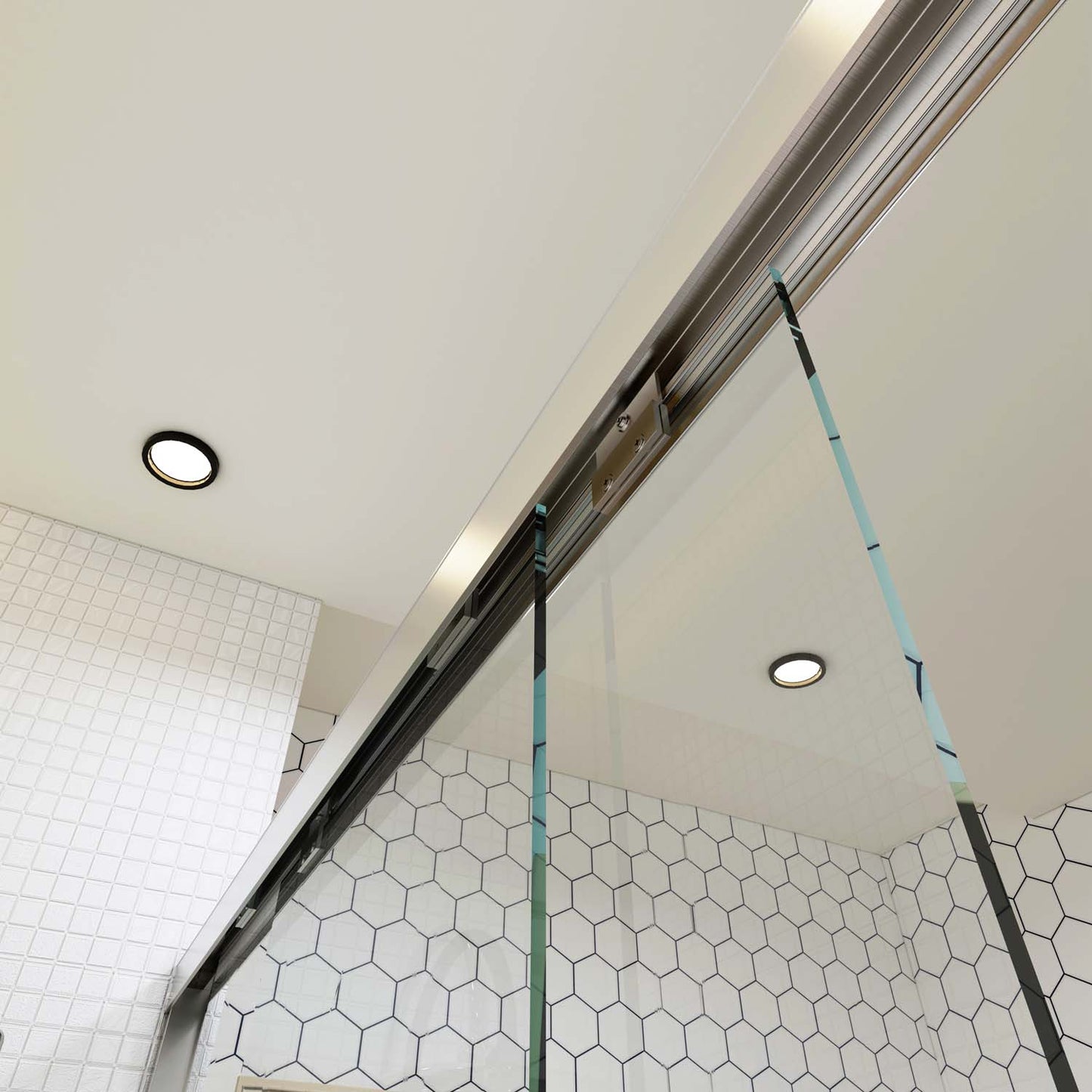 Toolkiss Semi Frameless Sliding Tub Shower Door 56’’ to 60’’ W x 58’’ H, Brush Nickel