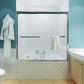 Toolkiss Semi Frameless Sliding Tub Shower Door 56’’ to 60’’ W x 58’’ H, Chrome