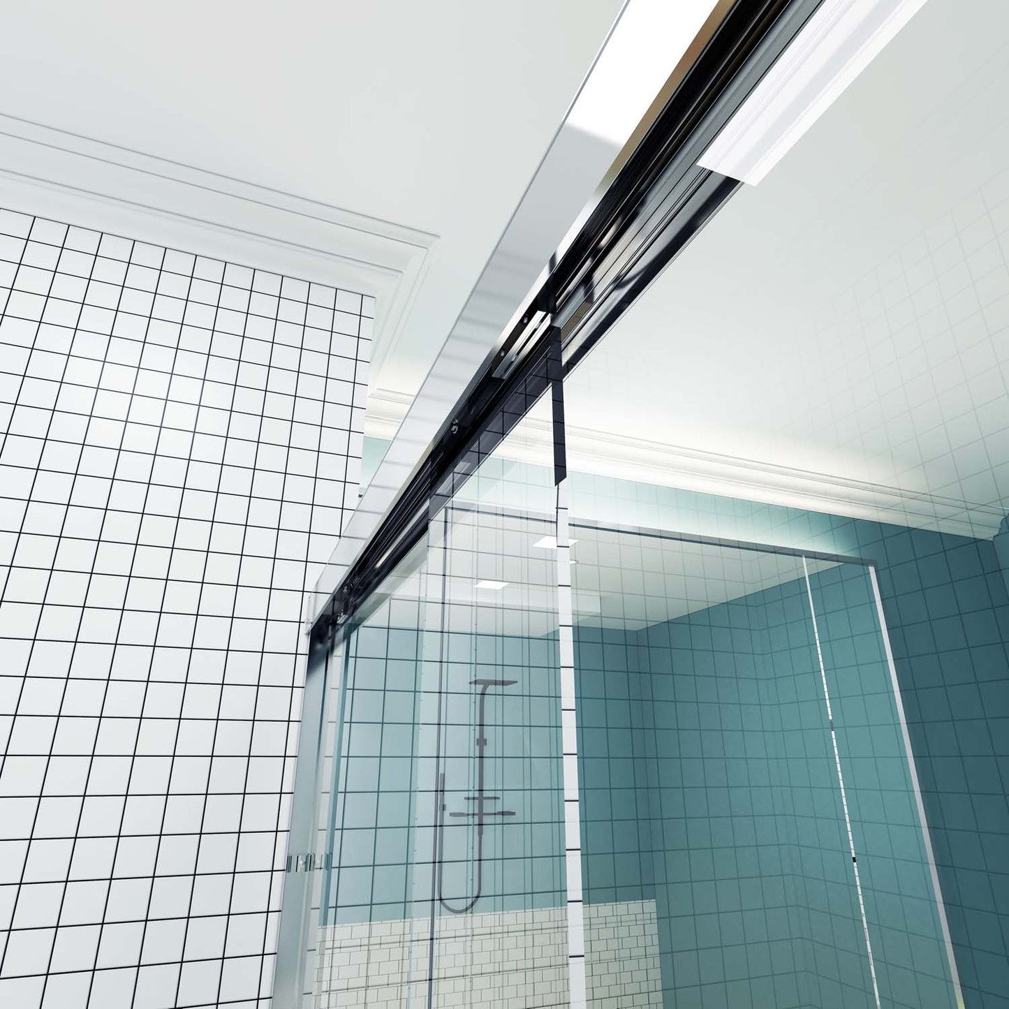 Toolkiss Semi Frameless Sliding Tub Shower Door 56’’ to 60’’ W x 58’’ H, Chrome