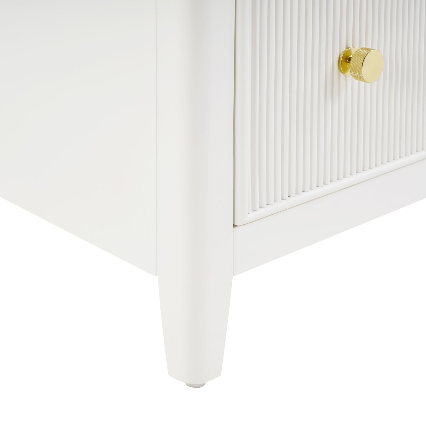 48" White Fluted Bathroom Vanity with Carrara White Engineered Stone Top, Undermount Sink, Solid Wood Frame, Soft-Close Doors, 7 Drawers & Fully Assembled