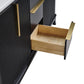 60" Black Fluted Double Sink Bathroom Vanity with White Engineered Stone Top, Dovetail Drawers, Soft-Close Doors & Fully Assembled