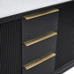 60" Black Fluted Double Sink Bathroom Vanity with White Engineered Stone Top, Dovetail Drawers, Soft-Close Doors & Fully Assembled