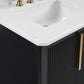 60" Black Fluted Double Sink Bathroom Vanity with White Engineered Stone Top, Dovetail Drawers, Soft-Close Doors & Fully Assembled