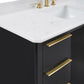 48" Black Fluted Bathroom Vanity with Carrara White Solid Surface Top, Undermount Sink, Solid Wood Frame, 6 Drawers & Fully Assembled