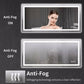 60 in. W x 40 in. H Rectangular Frameless LED Light Anti-Fog Wall Bathroom Vanity Mirror with Backlit and Front Light