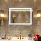 32 in. W x 24 in. H LED Rectangular Frameless Anti-Fog Bathroom Mirror Front Light