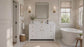 48" White Fluted Bathroom Vanity with Carrara White Engineered Stone Top, Undermount Sink, Solid Wood Frame, Soft-Close Doors, 7 Drawers & Fully Assembled