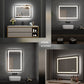 36 in. W x 24 in. H LED Rectangular Frameless Anti-Fog Bathroom Mirror Front Light