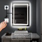30 in. W x 36 in. H LED Large Rectangular Frameless Anti-Fog Wall Bathroom Mirror Front Light